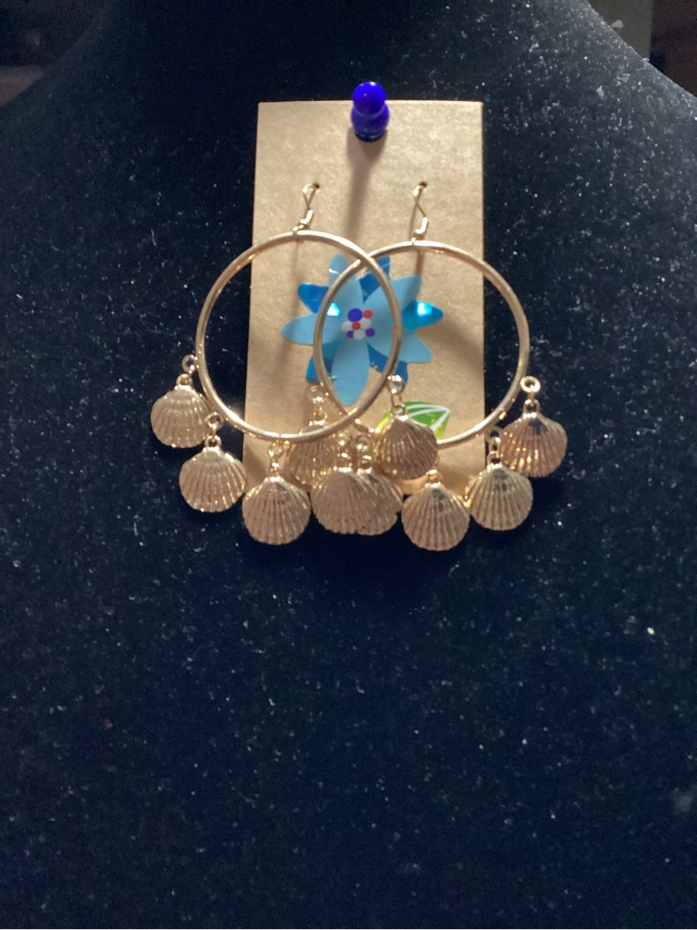 Gold Shell Hoop Earrings  - Women Jewelry
